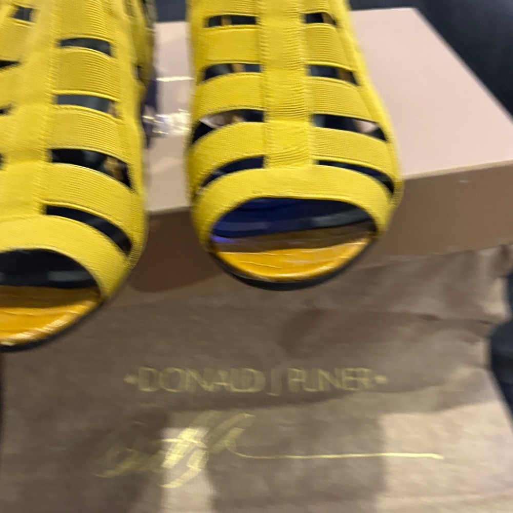 Donald J Pliner golden yellow Cage Sandals - Picture 14 of 16